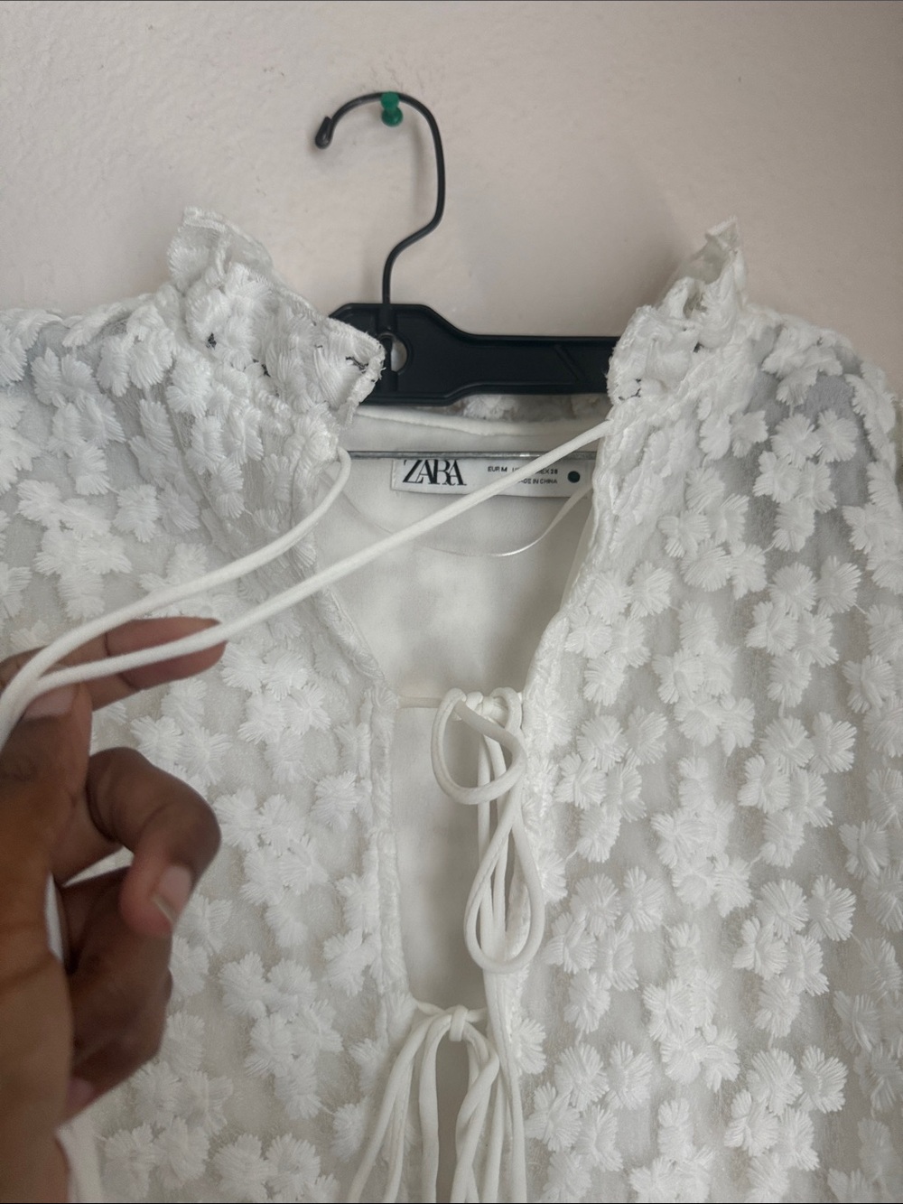 Zara white / Ivory Floral Lace babydoll heavy Tunic dress blogger fave M - Picture 9 of 16